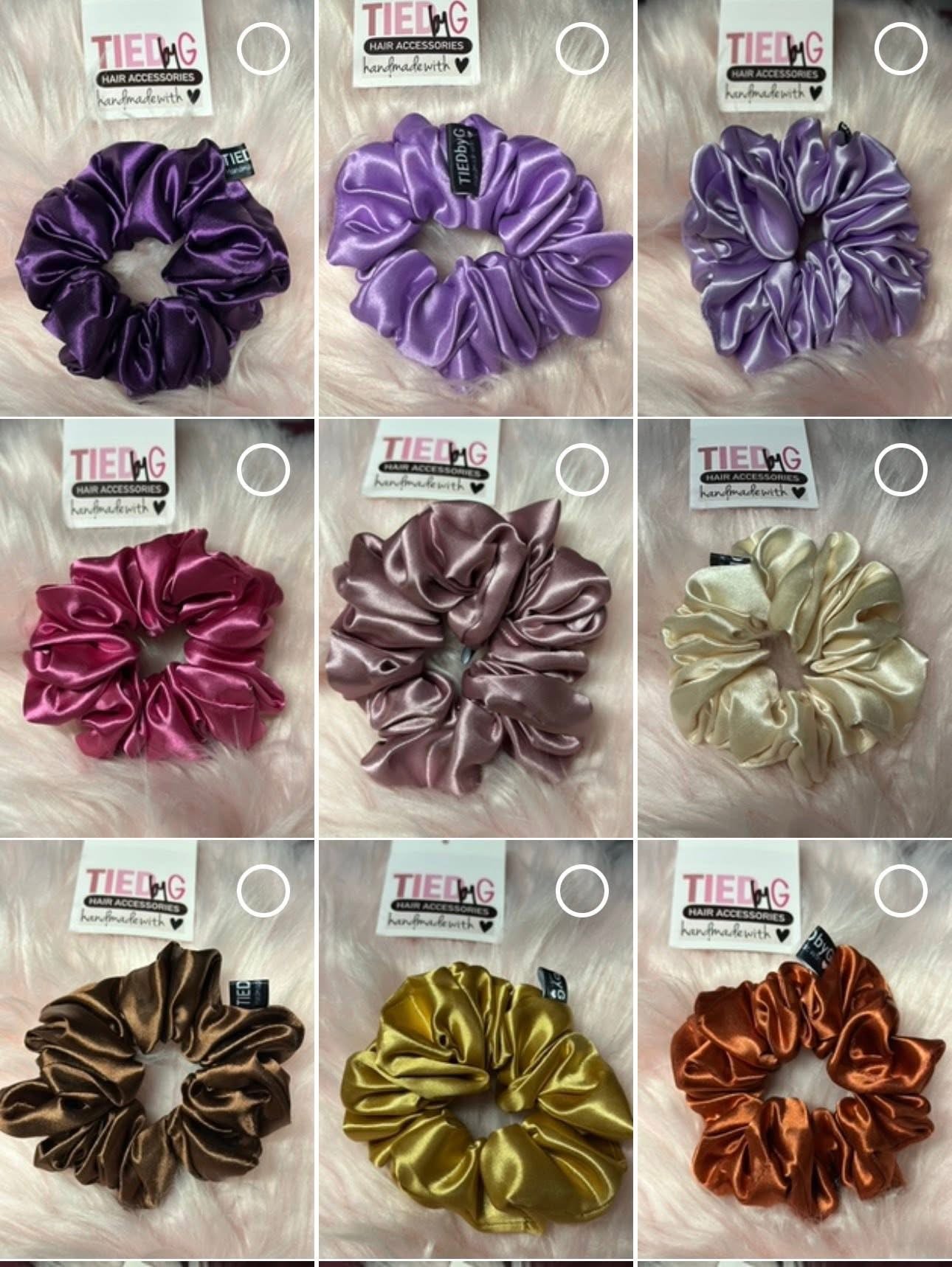 SCRUNCHIES - SATIN- Medium Sz
