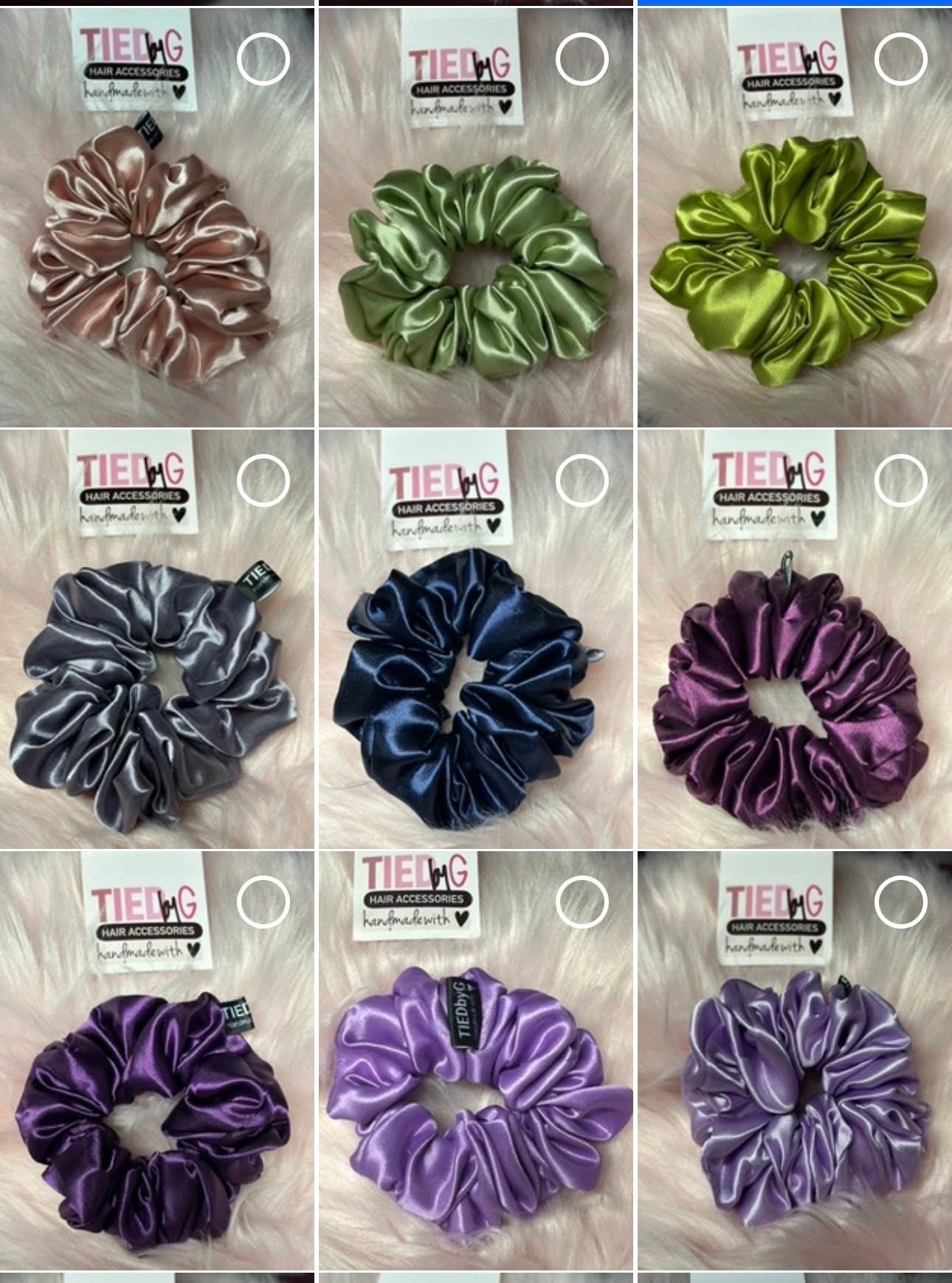 SCRUNCHIES - SATIN- Medium Sz